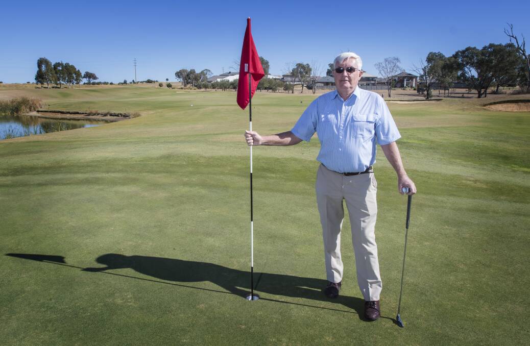 HOLING OUT:  Former Longyard golf club president Nick Broadbent hot out over a proposed development which he say will change the South Tamworth course. Photo: Peter Hardin 150518PHA005