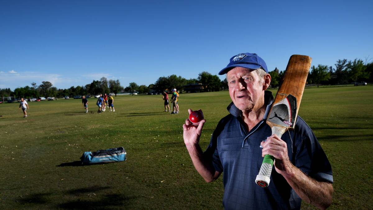 RAISE THE BAT: Mike Cashman has been named citizen of the year following his contributions to sport and local history. Photo: Gareth Gardner 181017GGE001