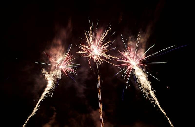 DAZZLING: Fireworks lit up New Year's Eve in Manilla, but not in Tamworth. Photo: Dave Robinson