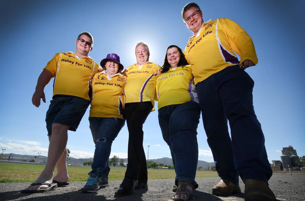 OFF AND RUNNING: Tamworth Relay for Life volunteers Nathan Peters, Alison Carter, Wayne Schwalbach, Priscilla Green and Justin Peters are calling for entrants. Photo: Gareth Gardner 010318GGA002