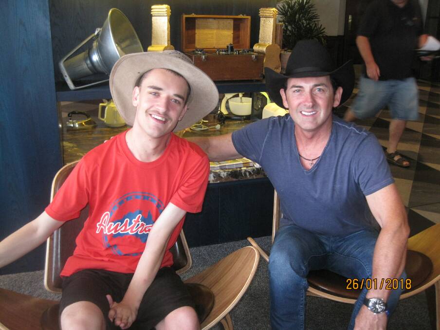 ROCKSTAR TREATMENT: Jared Williams with Lee Kernaghan. Photo: Supplied