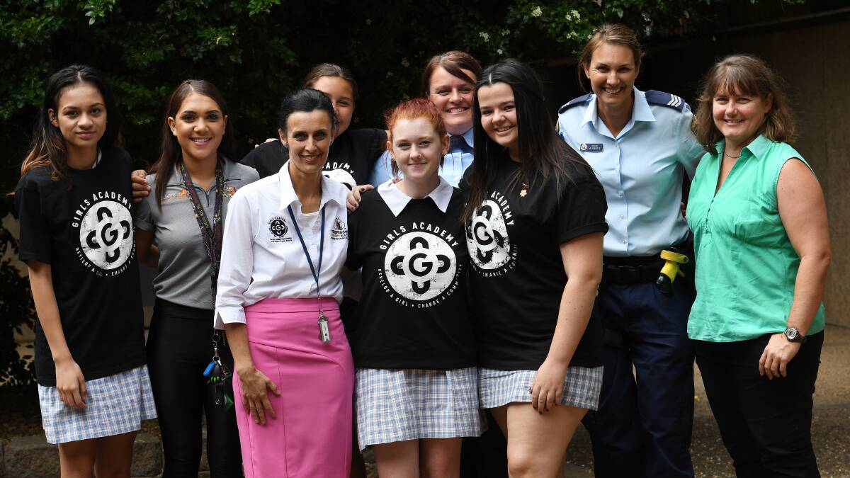 CHALLENGE YOURSELF: The Oxley High Girls Academy celebrated International Women's Day with a Q&A with local police and other local go-getters Samantha Duncan and Kelsey Iris. Photo: Gareth Gardner