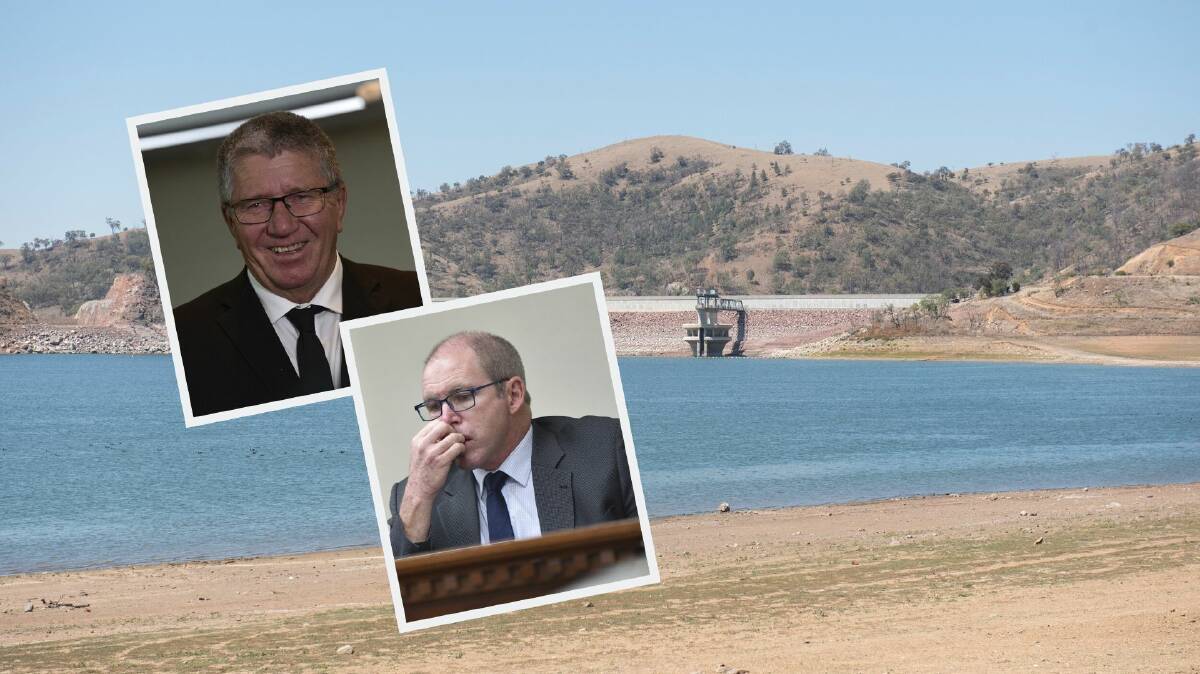 WATCHING YOU: Tamworth council mayor Col Murray and water director Bruce Logan have flagged real time water monitoring is being investigated. Photo: Peter Hardin, inset: Jacob McArthur
