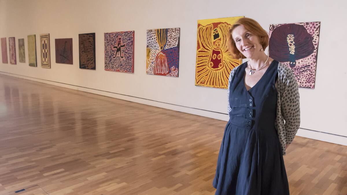 NEW LIGHT: Tamworth gallery director Bridget Guthrie with a new exhibition highlighting  contemporary Indigenous art. Photo: Peter Hardin 300418PHE043