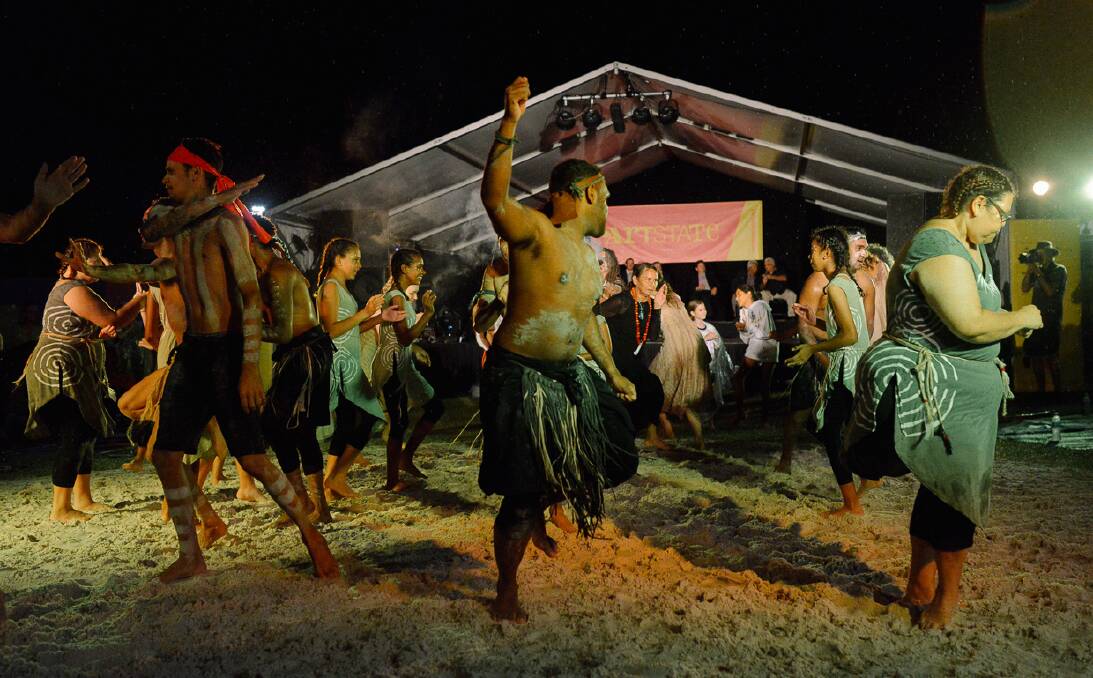CENTRED ON CULTURE: Traditional dancers opening Artstate in Lismore a couple of years ago. Photo: Kurt Petersen