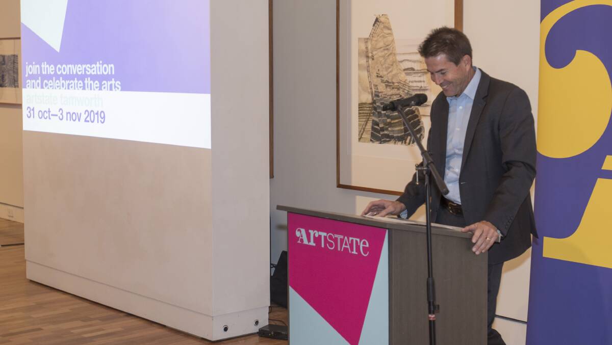 IN THE PICTURE: Tamworth MP Kevin Anderson at the Artstate launch at the gallery earlier this year. Photo: Peter Hardin 230519PHB039