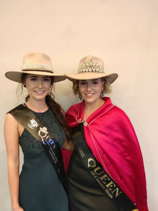 MUSICAL MAJESTY: the 2019 country music princess Casey Skewes and queen Rebecca Hunt. Photo: Supplied