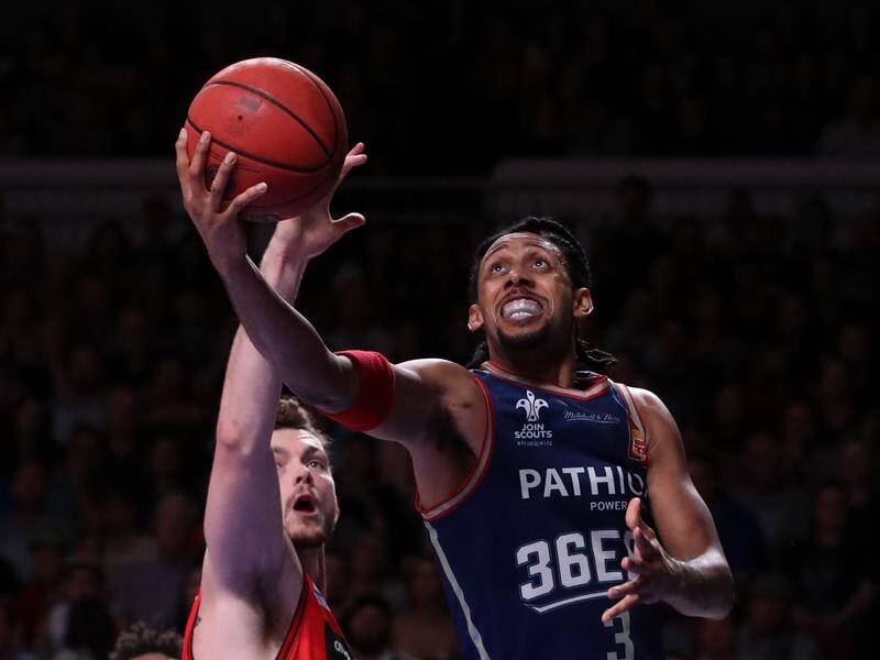 Adelaide's Josh Childress (R) has top scored in the 36ers' opening NBL semi-final win over Perth.