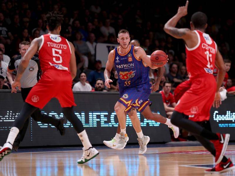 Adelaide's Mitch Creek has helped guide the Sixers to a 12-point NBL win over the Perth Wildcats.