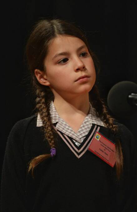 Competitors in the Premier's Spelling bee held at the Ultimo ABC. Caitlyn Thew, form Canobolas Public School. Pic Nick Moir 