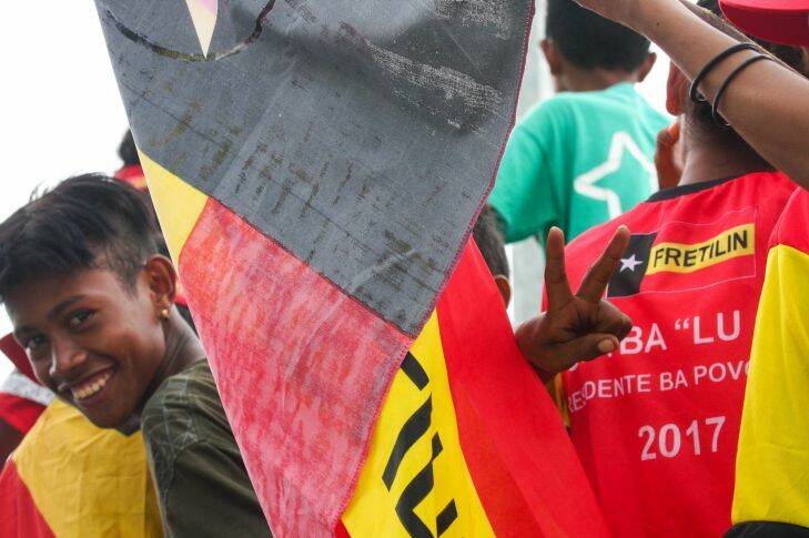 Fretilin the country's largest political party, staged its closing campaign rally in Dili on the 17th March. Photo:Wayne Lovell/Timor Photography Photo: Wayne Lovell 
