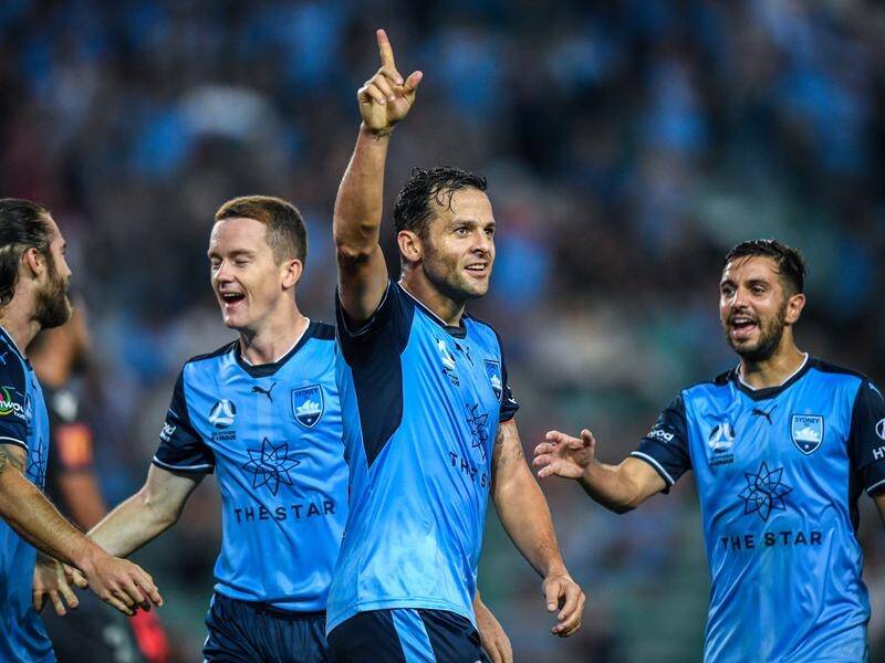 Sydney FC striker Bobo has broken an A-League record after notching up his 26th goal this season.