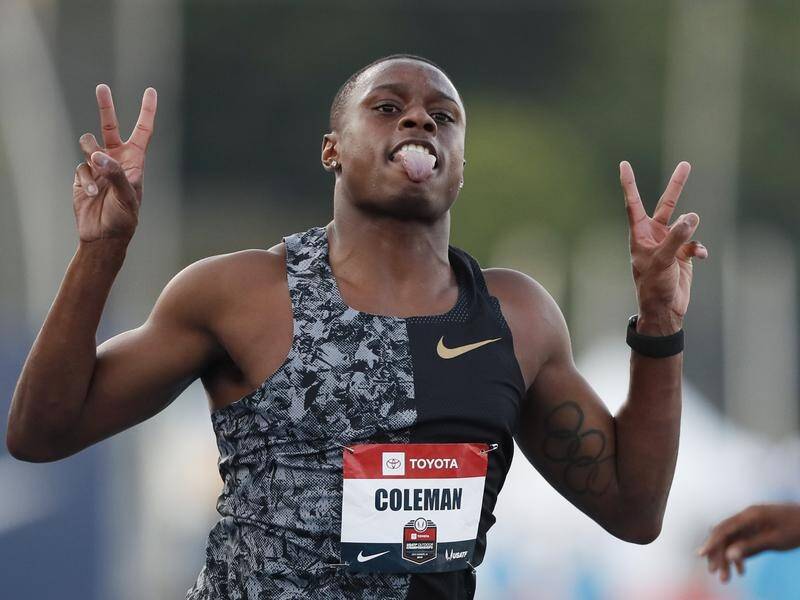 Christian Coleman won the 100m final at the US Championships in Des Moines in July.