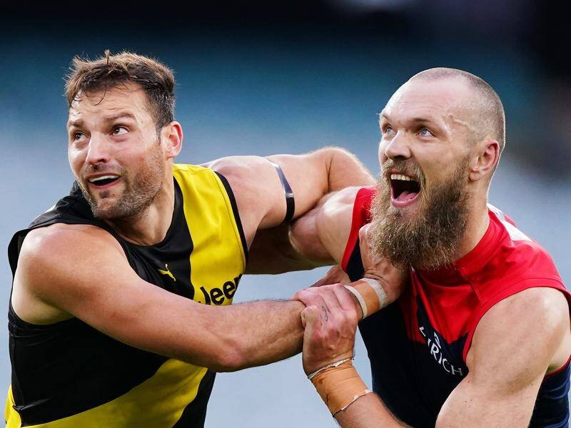 Melbourne skipper Max Gawn (r) says the Demons need more intensity in their training sessions.