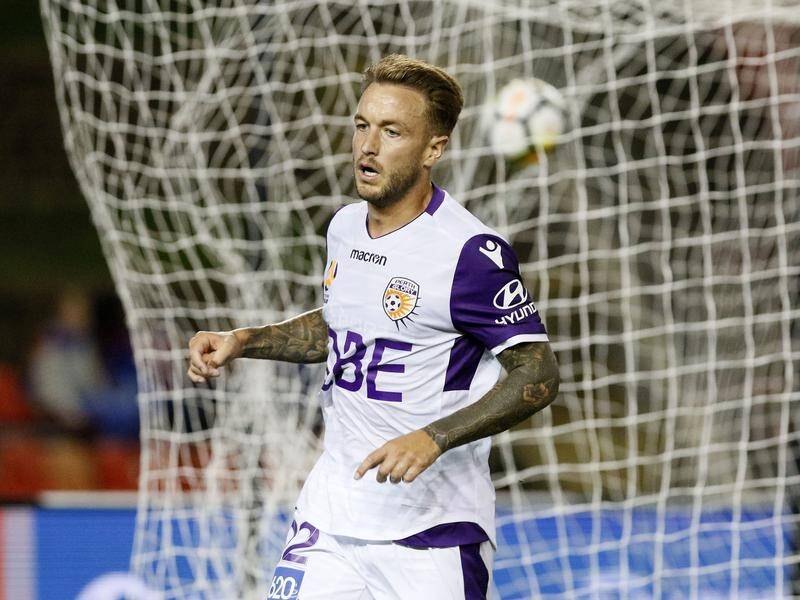 Perth's Adam Taggart has sealed a 2-0 win over Newcastle in the Jets' third-straight A-League loss.