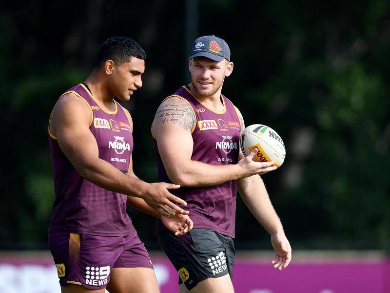 Tevita Pangai Jnr (left) has pointed out the problem with Matt Lodge switching to the Warriors.