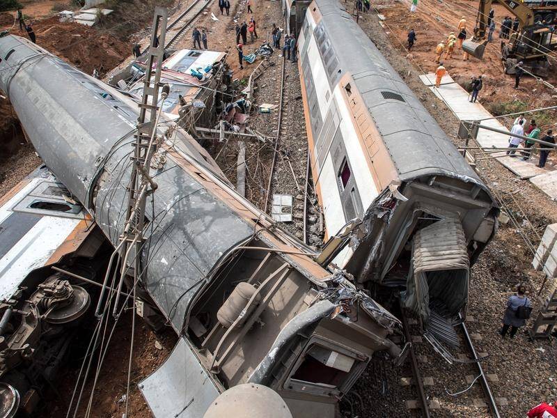 Rescuers have searched for survivors after the train derailment north of Morocco's capital Rabat.