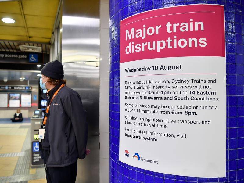 The NSW Rail, Tram and Bus Union is escalating industrial action throughout August. (Bianca De Marchi/AAP PHOTOS)
