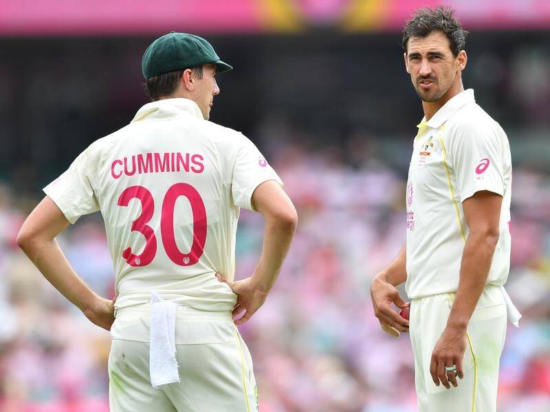 Mitchell Starc (R) is hoping selectors will not rest him for the fifth Ashes Test in Hobart.