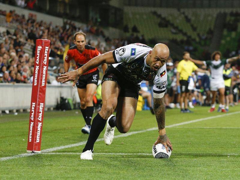 Blake Ferguson crossed for the Indigenous All-Stars in their victory over the Maori on Friday.