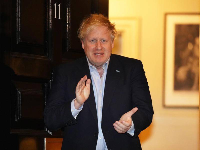Boris Johnson is recovering from coronavirus but was able to join a UK-wide clap for health workers.