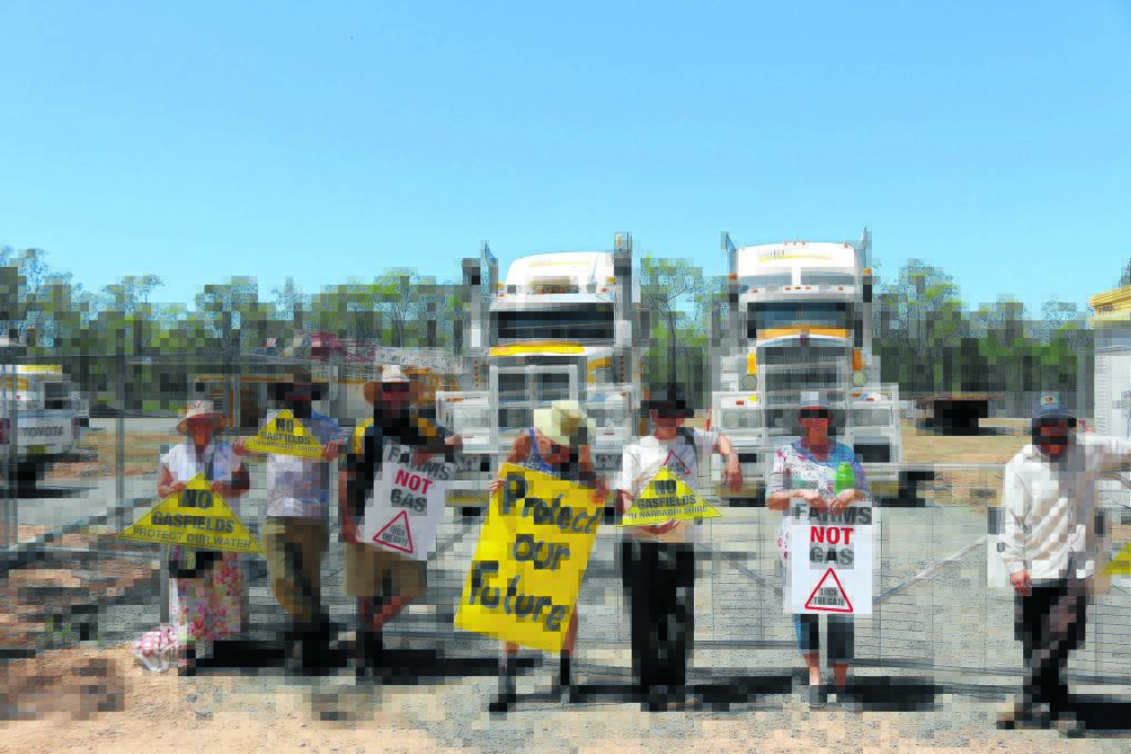 DIRECT ACTION: The protesters stopped trucks leaving or entering the CSG pilot well site.