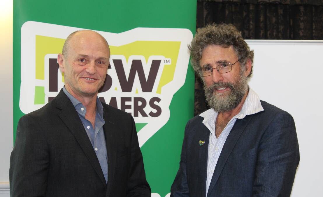 REPRESENTATIVES: Department of Energy and Environment's executive director Resource Assessments David Kitto with NSW Farmers president James Jackson.