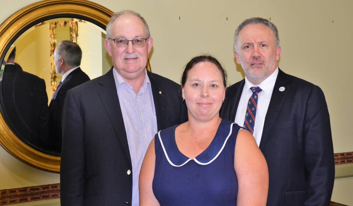 VISIT: (l-r) President of the NSW Law Society Doug Humphreys, president of NSW Law Society North and North West Region Natalie Scanlon and former Armidale solicitor and Law NSW councillor Danny Brickwell.