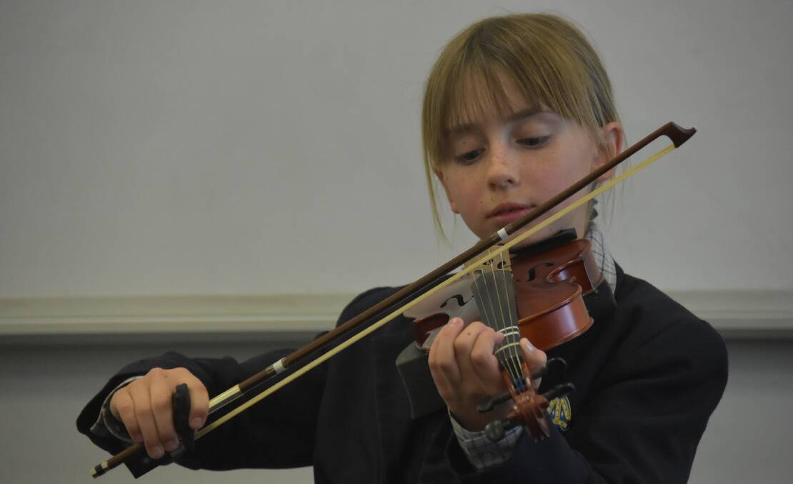 Imogen Cadzow concentrating on the notes at NECOM on Thursday afternoon.