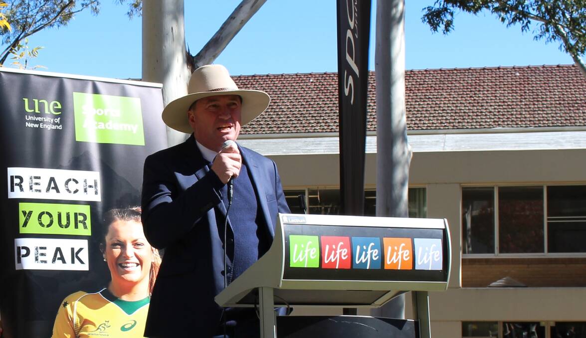 FUNDING: Member for New England Barnaby Joyce announced the success of a grant application from UNE on Tuesday.