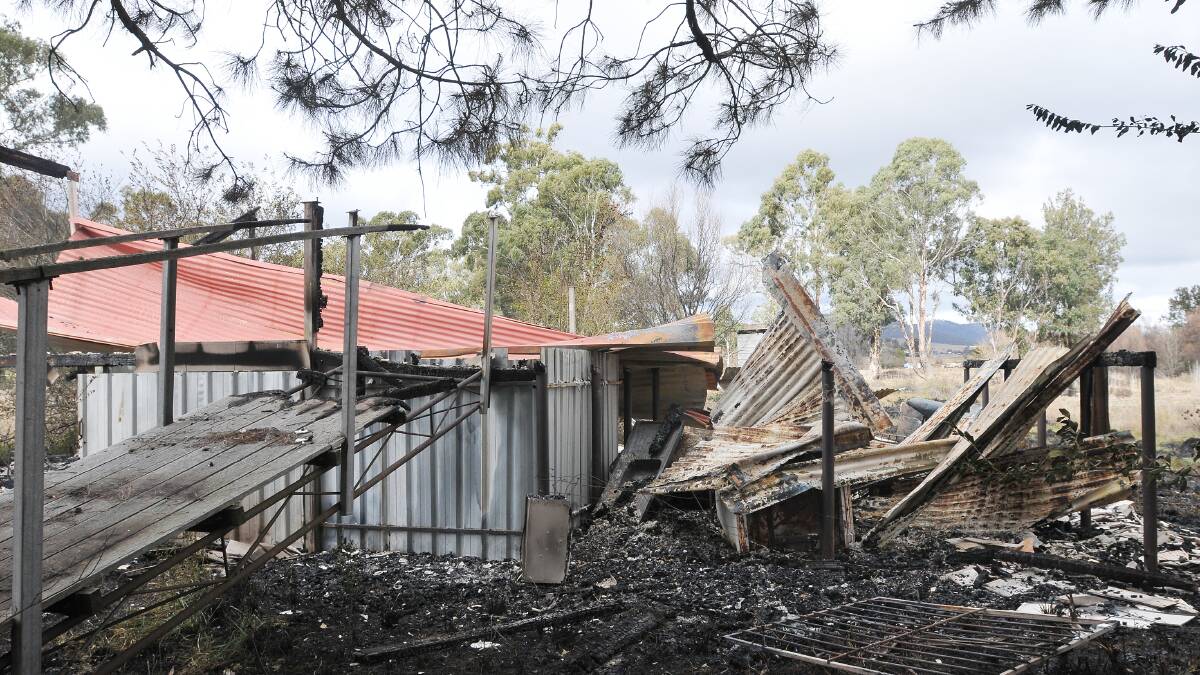 GONE: The old Bendemeer Golf Club was destroyed by fire yesterday morning. Photo: Gareth Gardner 100714GGB01