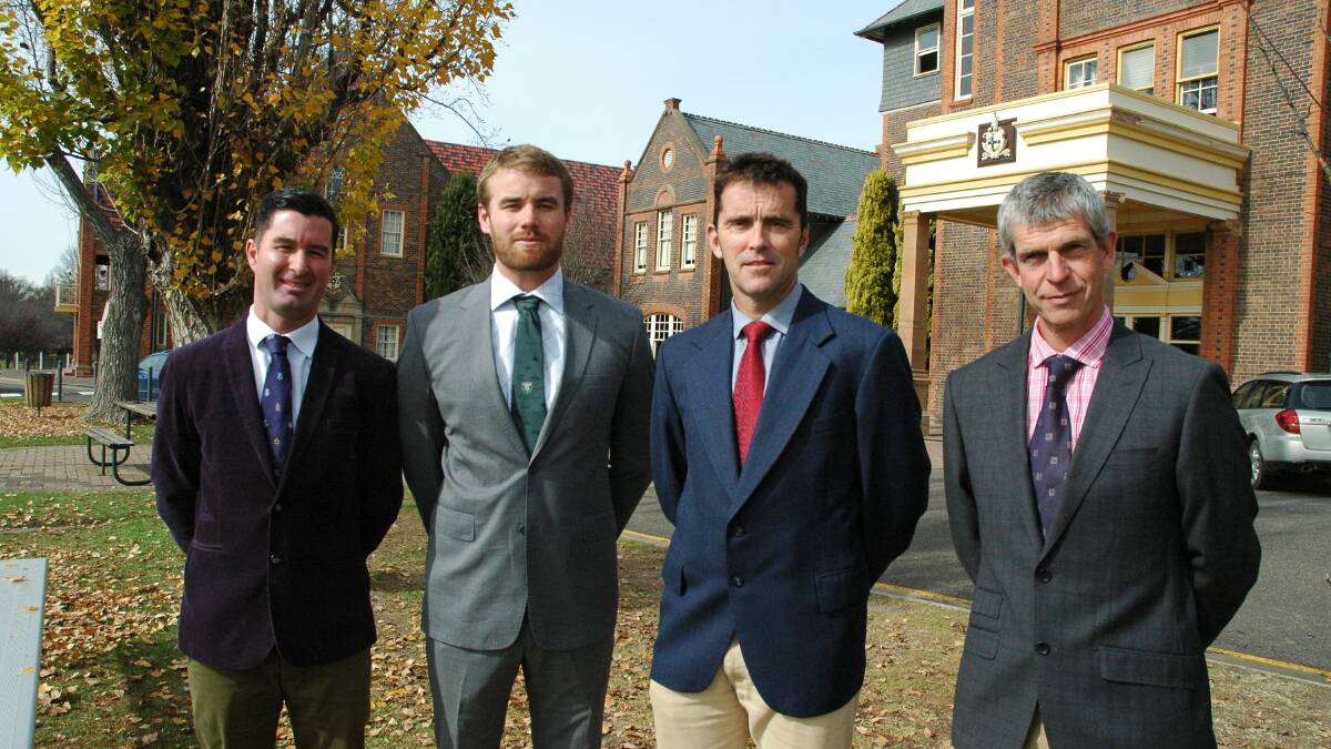 TAS staff members (from left) David Drain, Alex Smith, Jim Pennington and Richard Newton have been selected for representative coaching and managing honours for rugby and football.