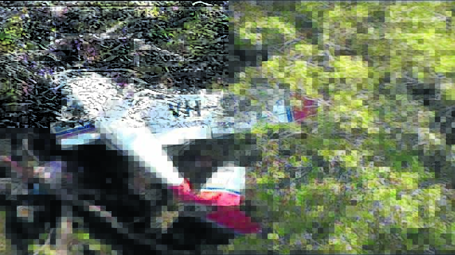CHRISTMAS TRAGEDY: The Cessna 172 plane that crashed in the Coolah Tops National Park on Christmas Eve 2008.