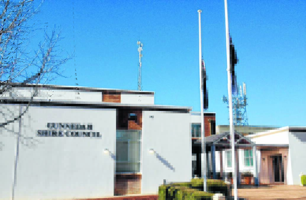IN MEMORY: The Gunnedah Shire Council building in Elgin St was among hundreds of government buildings around the nation to honour the victims of flight MH17.