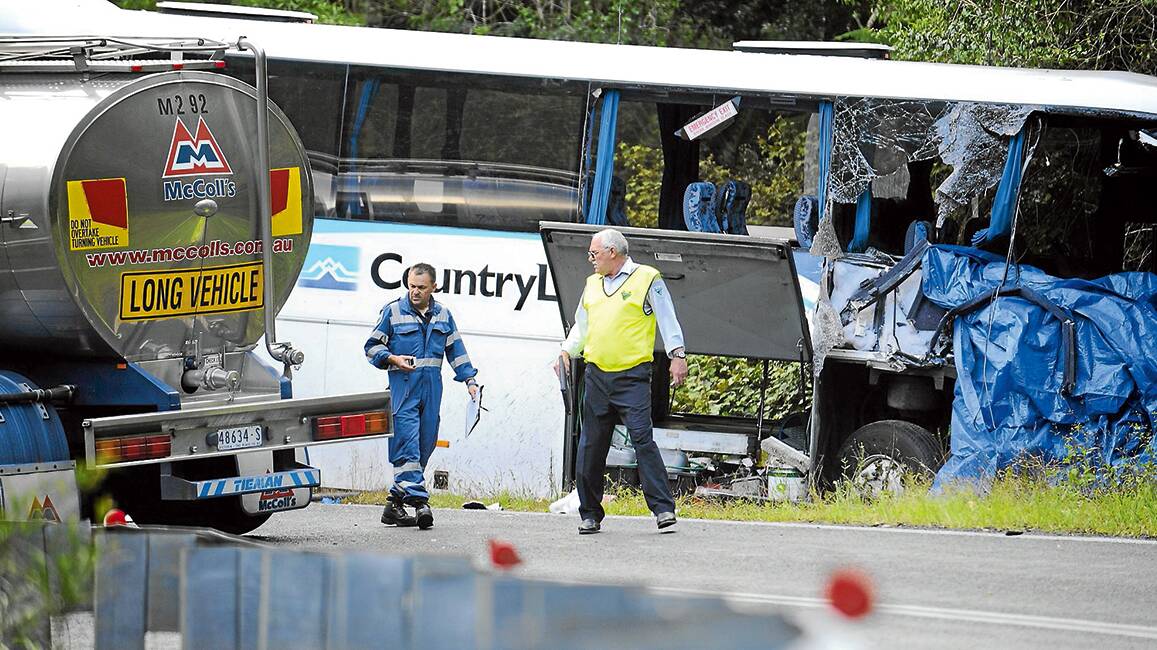 GUILTY AS CHARGED: A jury found Michael Simpson, who was behind the wheel of the milk tanker, was driving dangerously when he crossed to the wrong side of the road and crashed into the CountryLink coach, killing 63-year-old Neil Harmon.
