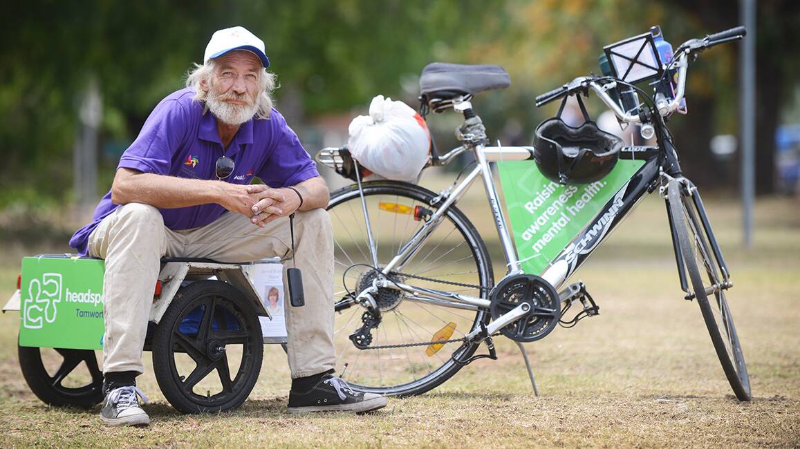 GEARING UP: Chris Berkhout will start pedalling the 200km ride from Tamworth to Inverell in memory of his son who suicided four years ago. Photo: Barry Smith 061114BSF02