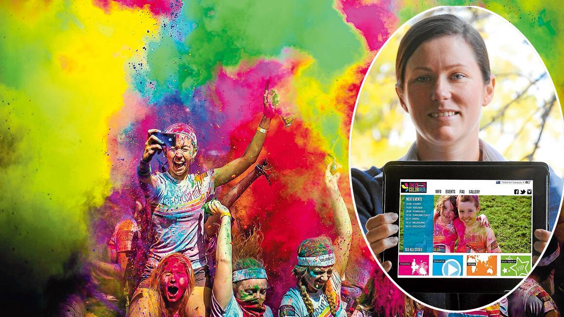 IN LIVING COLOUR: The Swisse Colour Run has been described as the 
‘happiest run on the planet’, prompting Tamworth woman 
Ashleigh Cramp to launch a campaign to bring the event here.