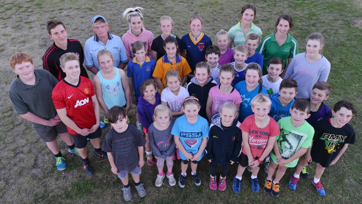 Some of Wally Warner’s 55-strong running group. Photo: Barry Smith  220615BSE01