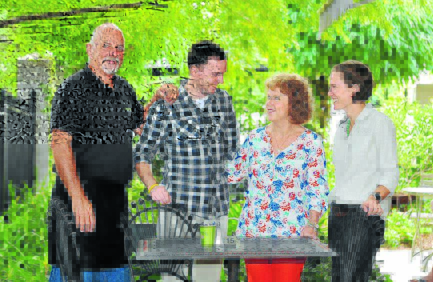 HONOURABLE FIGHT: Dan Haslam, second from left, with dad Lou, mum Lucy and wife Alyce.