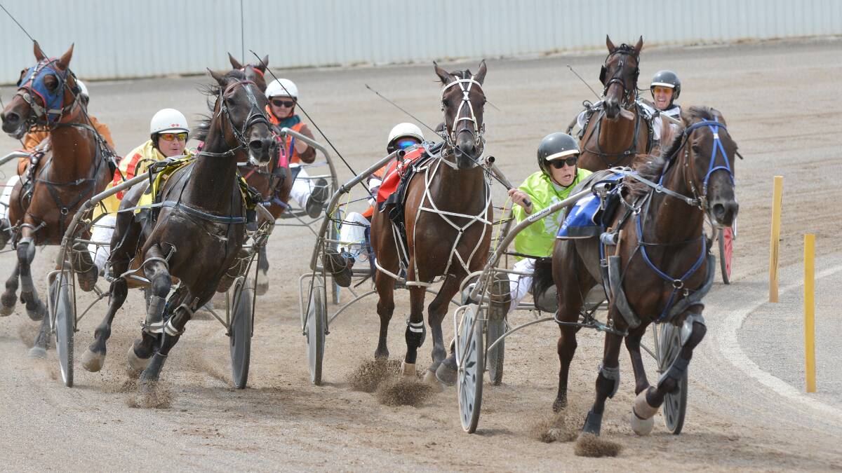 Sam Ison and Pirates Pearl swashbuckle their way home to win yesterday’s Northern Inland Credit Union Competitive Stakes.Photo: Barry Smith 260215BSE07