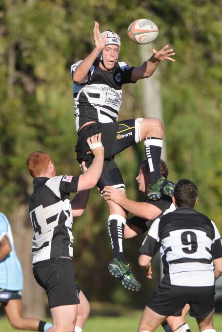 John Herden wins this lineout for Tamworth against Narrabri on Saturday.
Photo: Barry Smith 170514BSI21