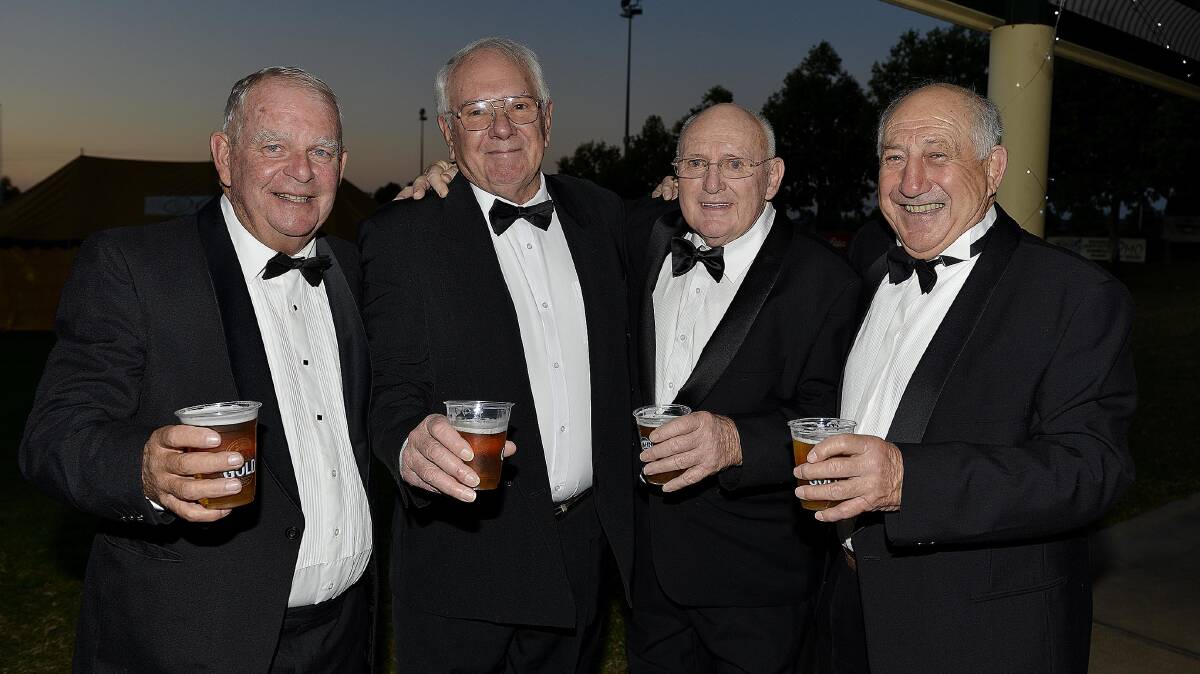 Gunnedah Rugby Club players from the 1960s: Phil Eather, Mick Herden, Terry Gleeson and Paul Hassab.