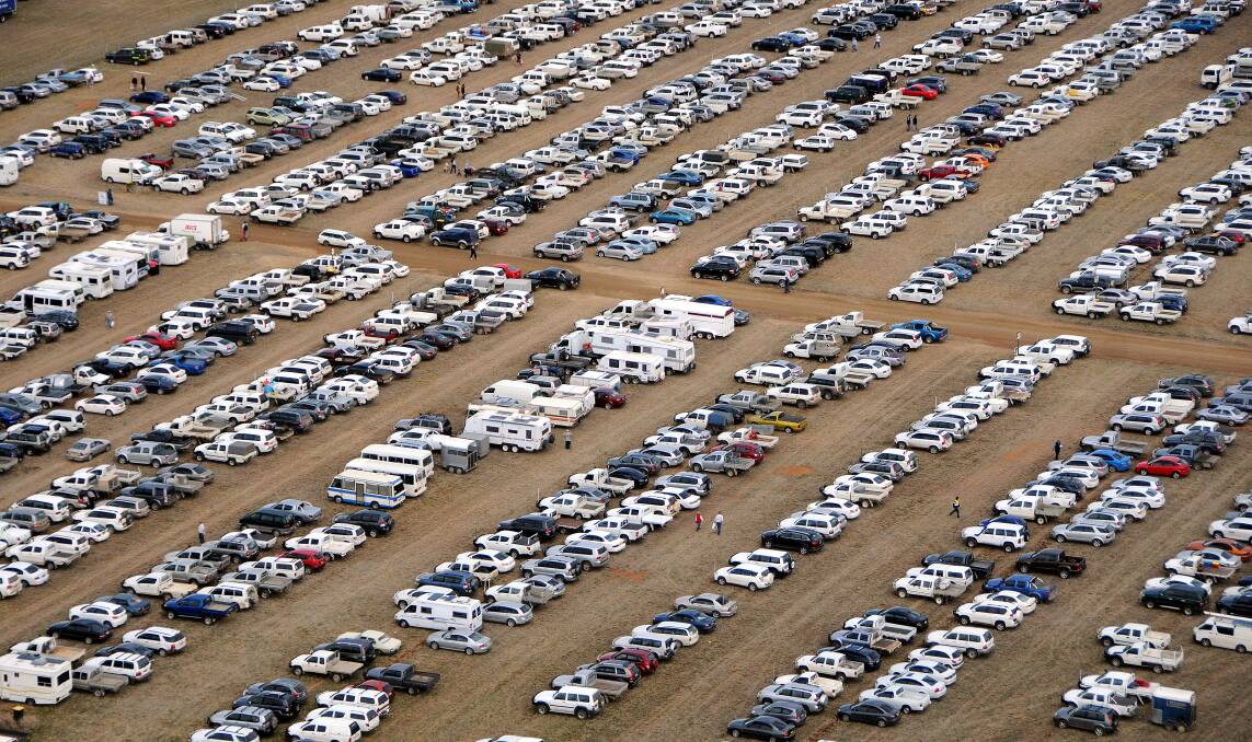 A shot of the car park at AgQuip - one of the big events coming to the region in the next few months that are expected to boost more than just the economy.