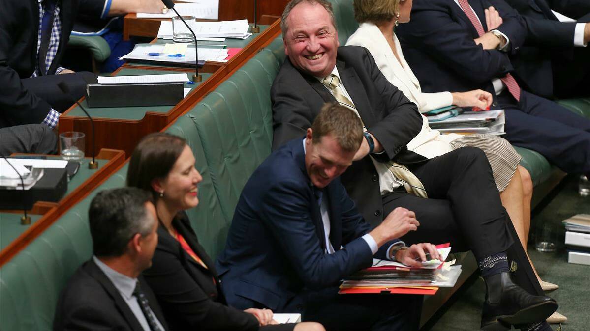 Deputy Prime Minister Barnaby Joyce during Question Time at Parliament House in Canberra on Thursday 25 February 2016. Pic: Alex Ellinghausen