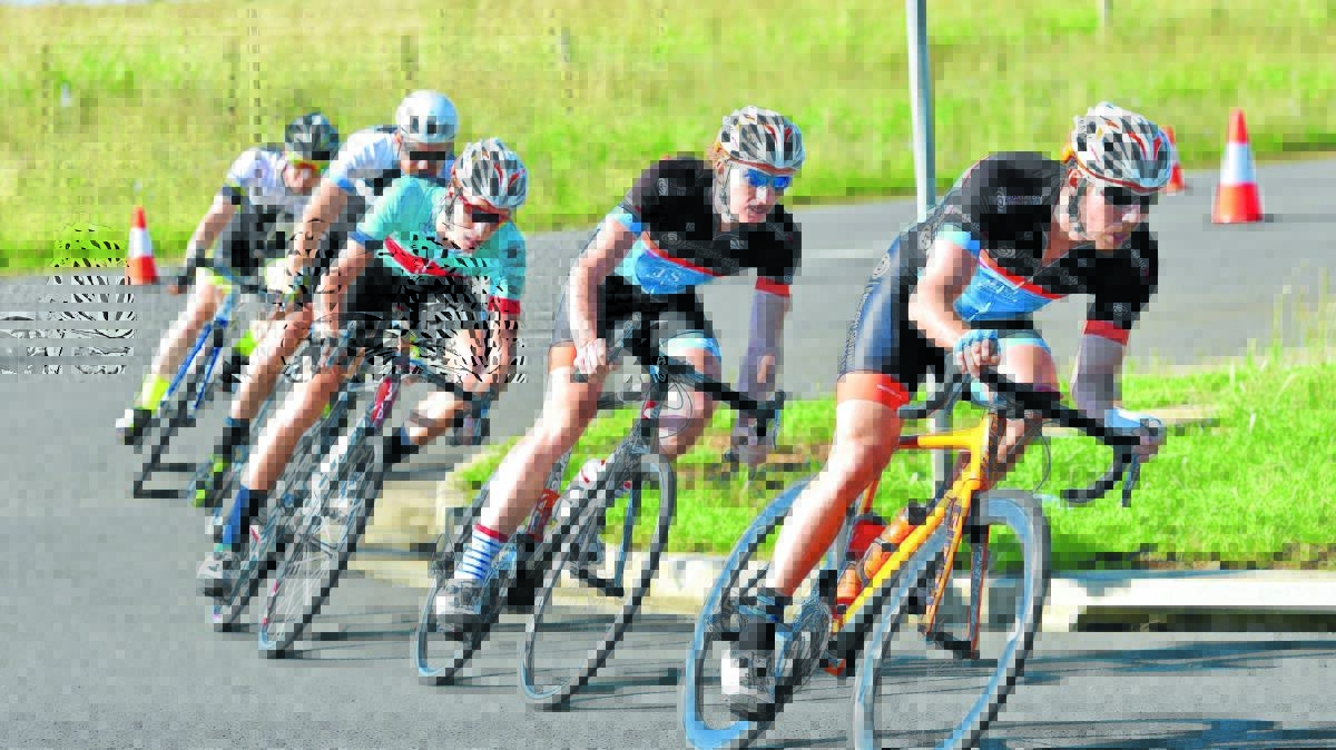 Mitch Carrington leads the peloton into this turn on his way to a criterium win at Goddard Lane last Sunday. Following closely were Mick Sherwood, Jack Poianta, Ben Clarke and Michael Foster. The TCC races again at Goddard Lane from 8am this Sunday. Photo: Geoff O'Neill 240116GOA01