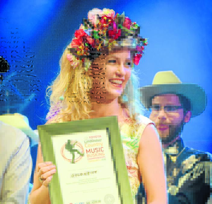 FAN FAVOURITE: Former Armidale local Hester Fraser is making a name for herself, performing as Goldheist, after she won the people’s choice award at Saturday’s busking championships at the Tamworth Country Music Festival. Photo: Simon McCarthy