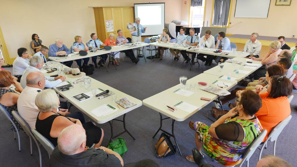 EXPERIENCES DETAILED: Community leaders, emergency services, and stakeholders address Acting Premier Troy Grant at yesterday’s ice summit in Tamworth. Photo: Barry Smith 130116BSA21