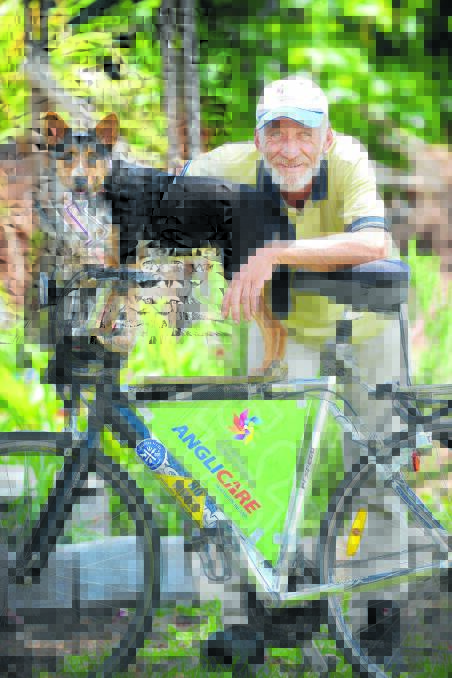 HEALING RIDE: Chris Berkhout and his best friend, Tezza, will cycle from Tamworth to Inverell to help ease the pain of his son’s suicide and his own battle with mental illness. Photo: Barry Smith 061115BSD05