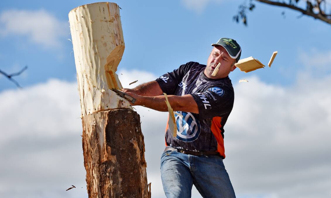 Tamworth’s Daniel Clissold will be having a chop at the Stihl Timbersports Series in Sydney this weekend. Photo: Geoff O'Neill 130815GOE02
