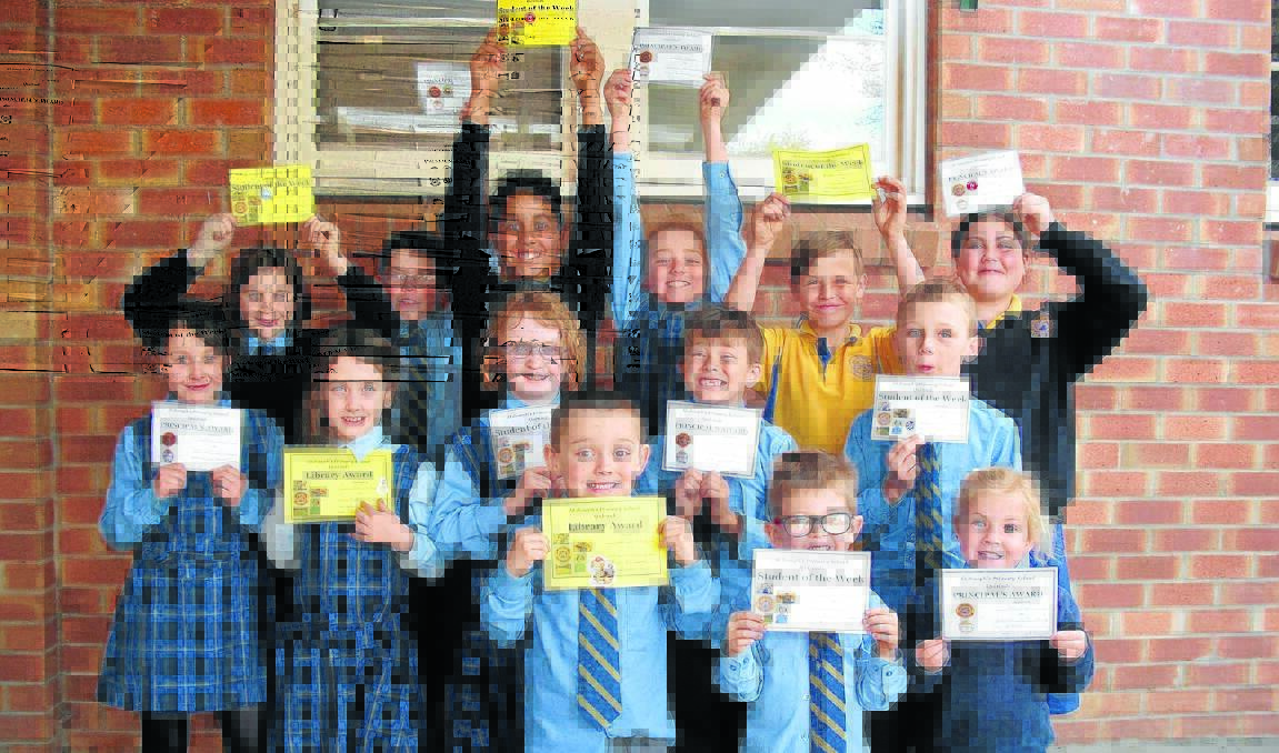 St Joseph’s Quirindi most recent award winners are, back from left, Ainsley Miller, Dominic Cook, Latrell Allan, Isabella Stinson, Braydon Johnson and Bindy Lumber. Middle from left, Enikka Such, Lisa-Rae Tetley, Clare Canham, Harrison Pain and Clayton Neyle. Front from left, Jesse Gourlay, Lincoln Darnell and Hayley Hall.